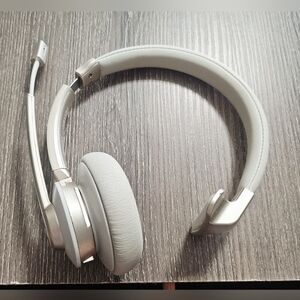 Vonztek Wireless Bluetooth Headset with noise canceling mic and mute gold/white